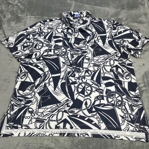 Ralph Lauren Polo Shirt Men 2XL RLX Sailor Boat Beach Print Golf Performance NEW